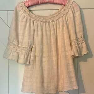 Max Studio Off-White Textured Blouse